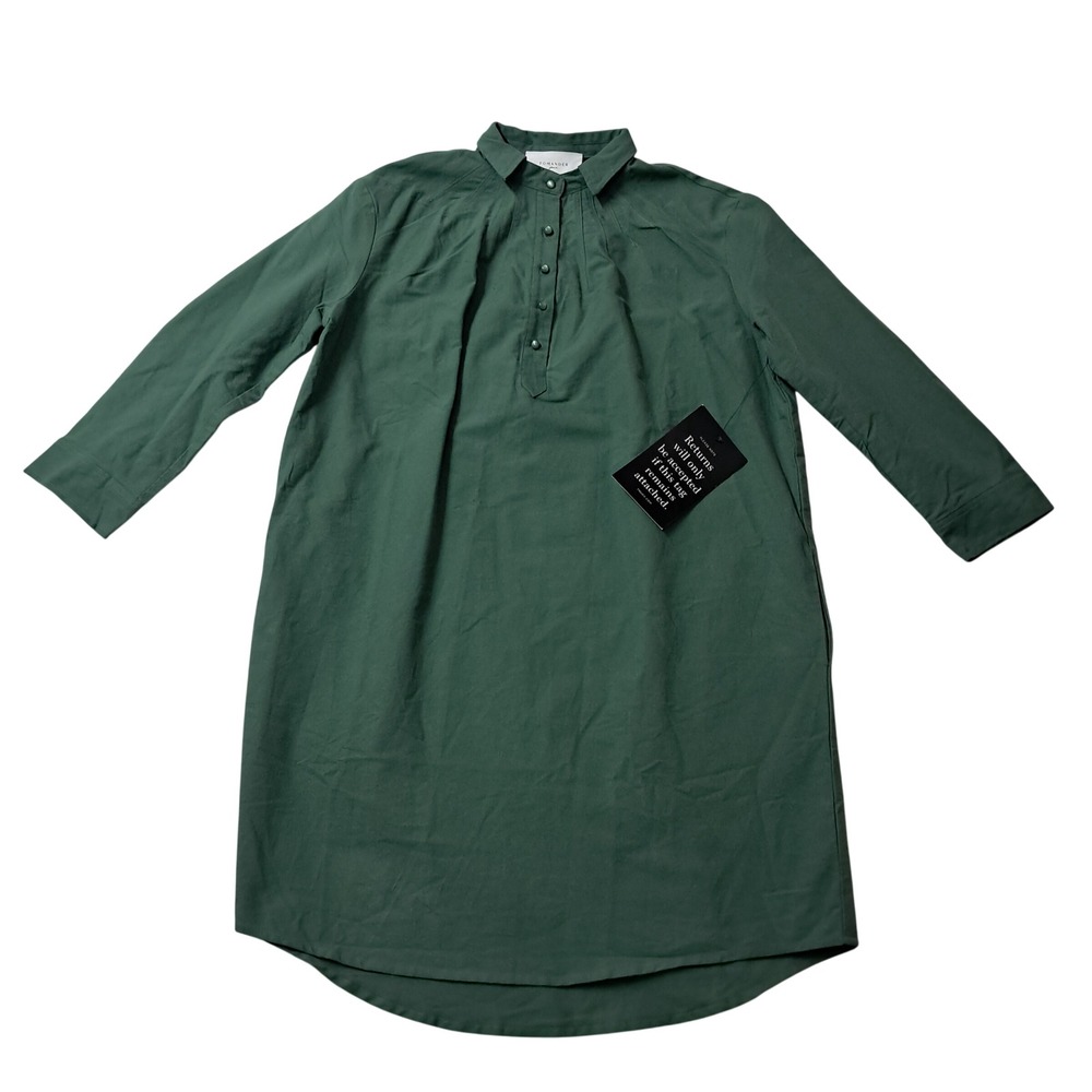 Tuckernuck Pomander Place Polly Shirt Dress Womens XS Green Cotton Mini Preppy